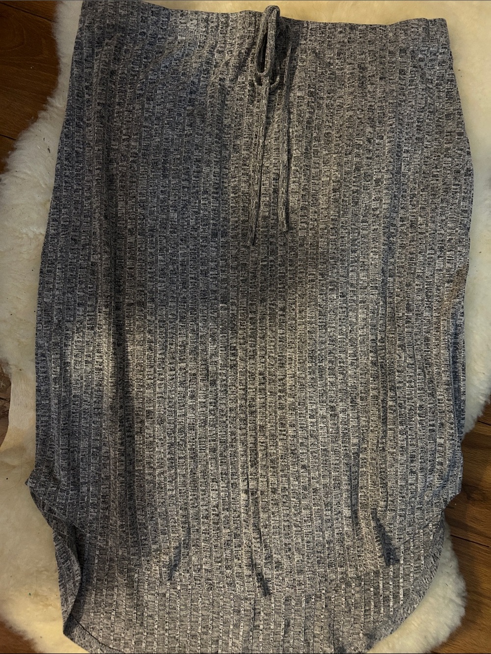 SHEIN Curve Ribbed Knit Skirt in Gray XL